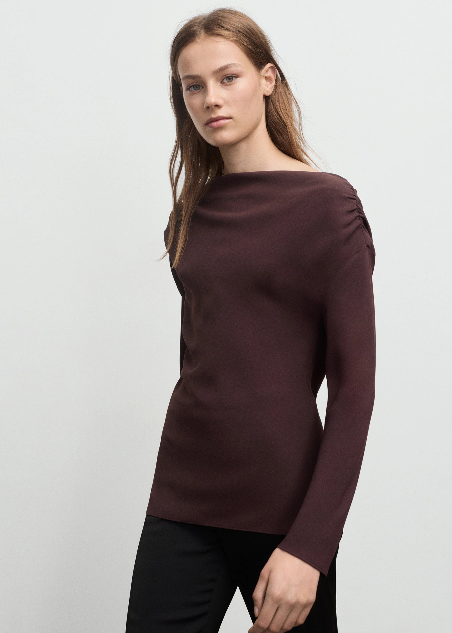 Blouse With Asymmetrical Neckline