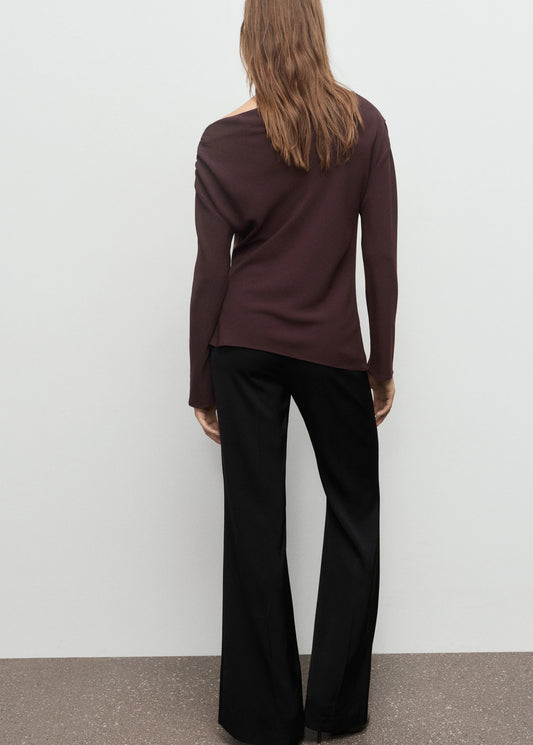 Blouse With Asymmetrical Neckline