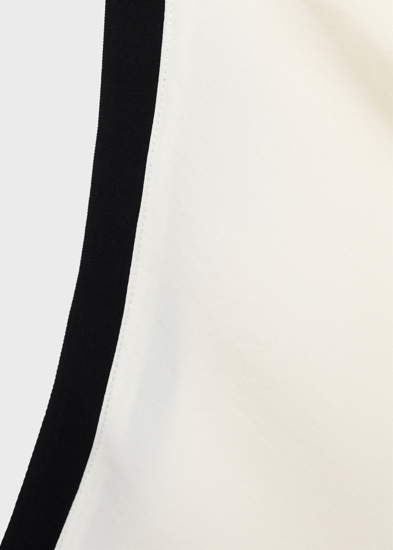 Blouse With Draped Collar And Contrasting Trim