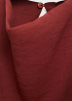 Blouse With Draped Neck And Belt