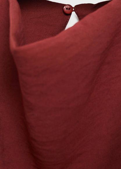 Blouse With Draped Neck And Belt