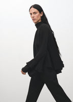 Blouse With Flared Sleeves And Ruffles