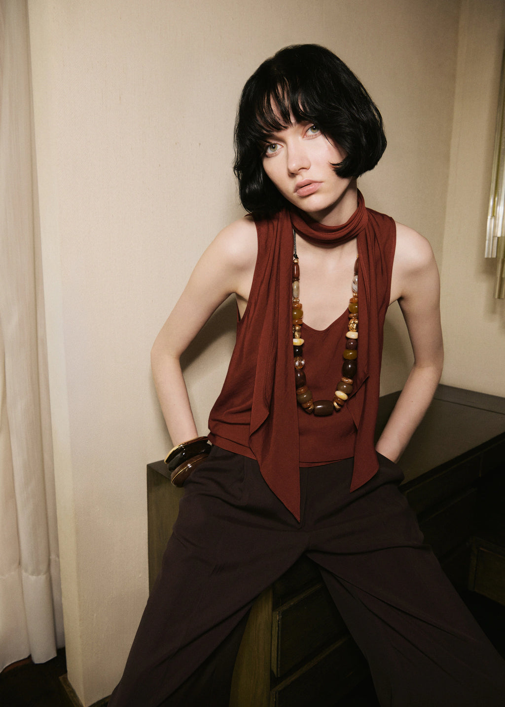 Blouse With Foulard Neckline