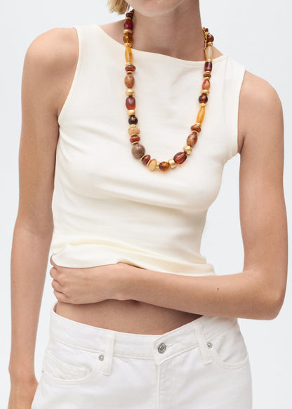 Boat Neck Strapless Top