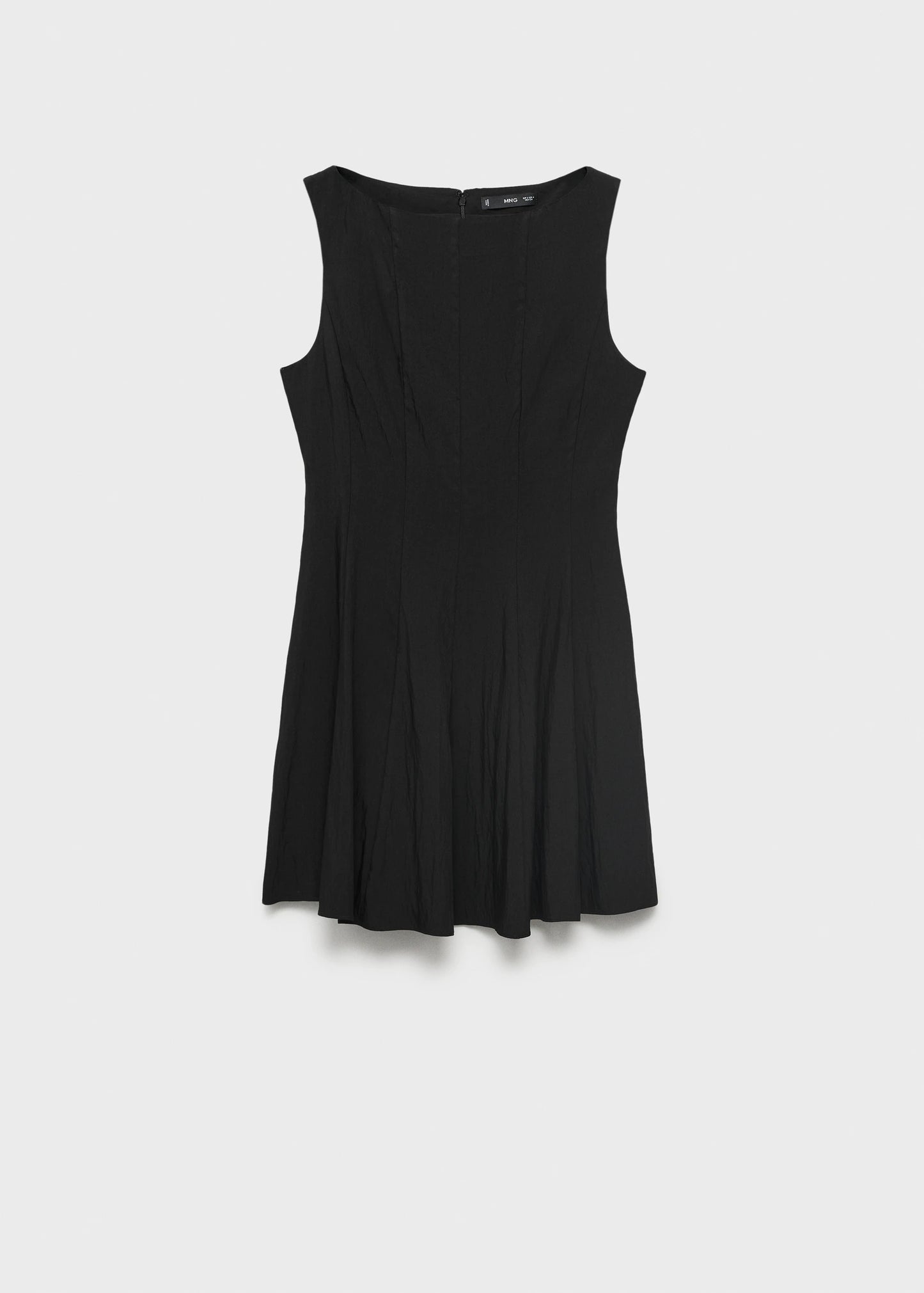 Boat Neck Dress With Pleats