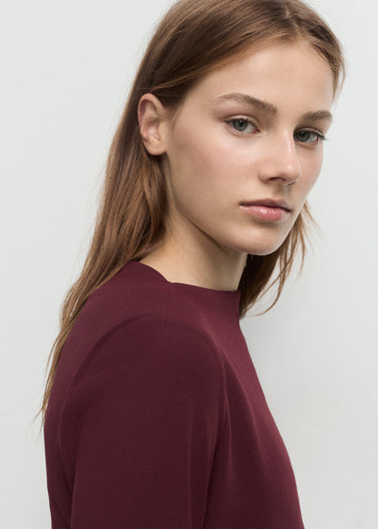 Boat Neck Ruched Dress