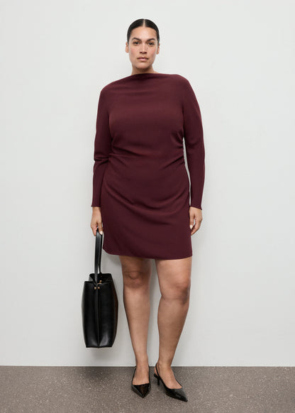 Boat Neck Ruched Dress