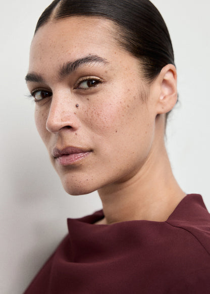 Boat Neck Ruched Dress