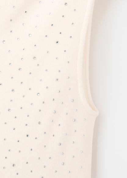 Boat Neck Top With Rhinestones