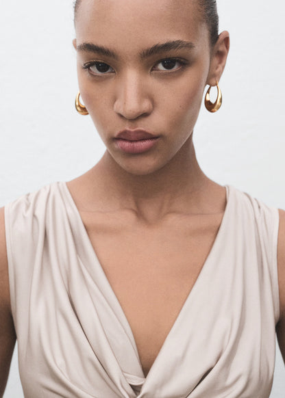 Bodysuit With Draped Neckline