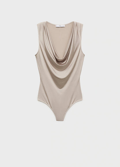 Bodysuit With Draped Neckline