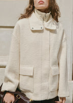 Boucle Jacket With High Neck