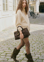 Boucle Jacket With High Neck