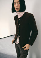 Boucle Jacket With Jewel Buttons