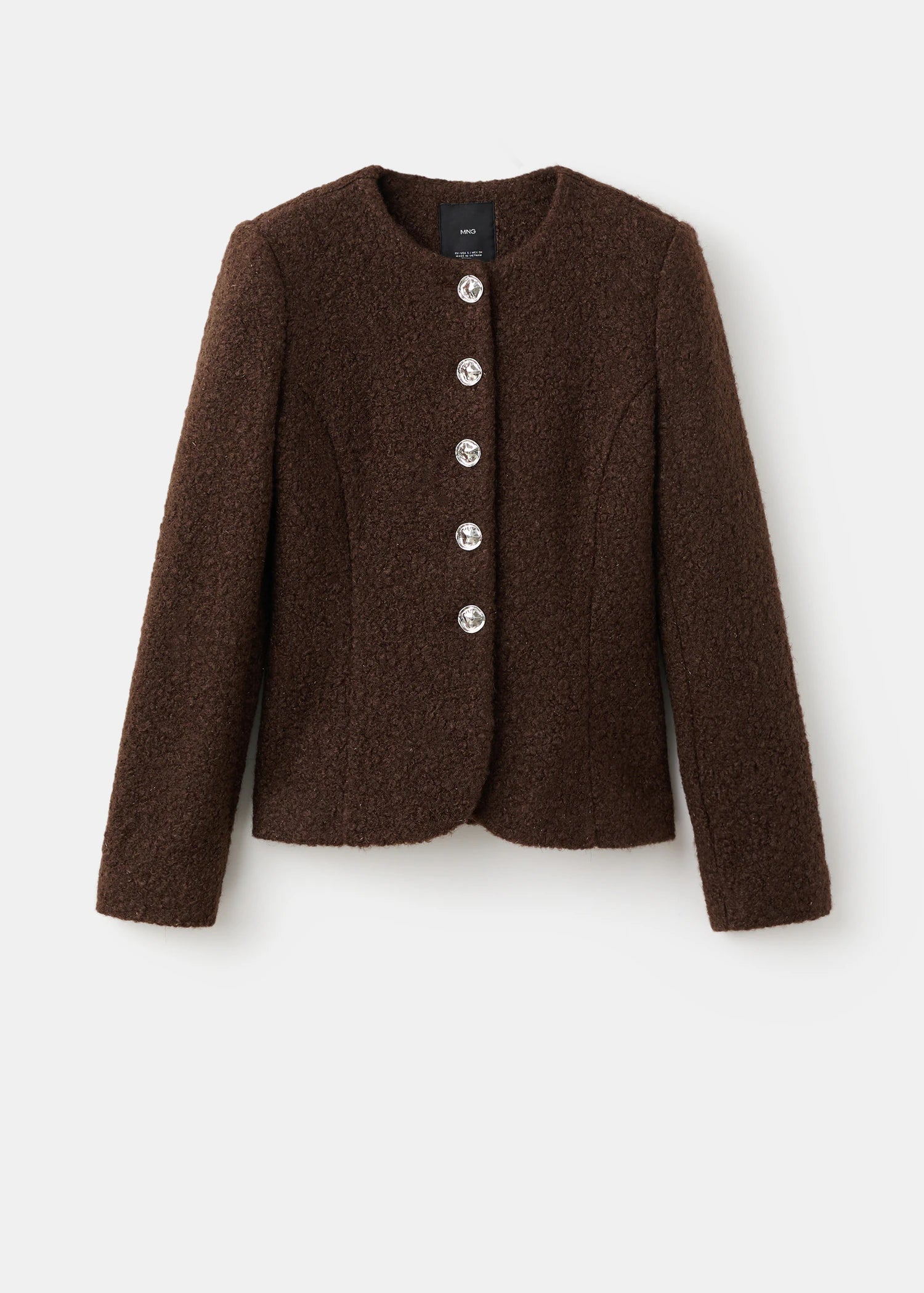 Boucle Jacket With Jewel Buttons