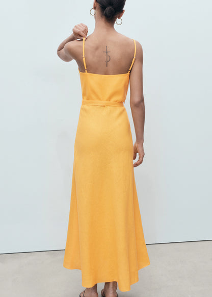 Bow Linen Blend Dress