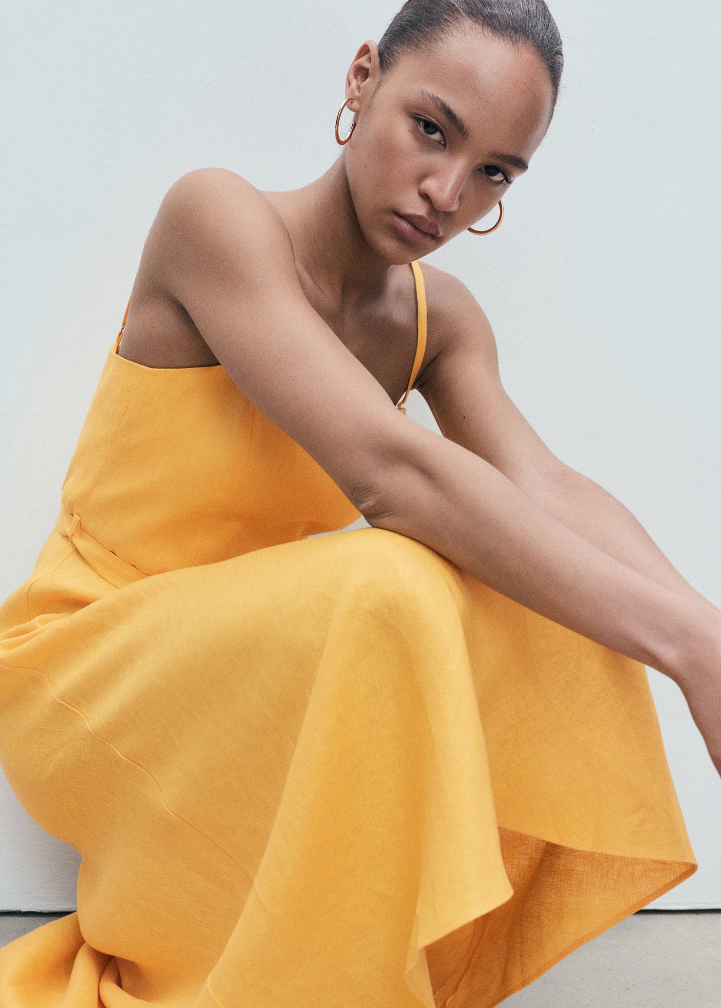 Bow Linen Blend Dress