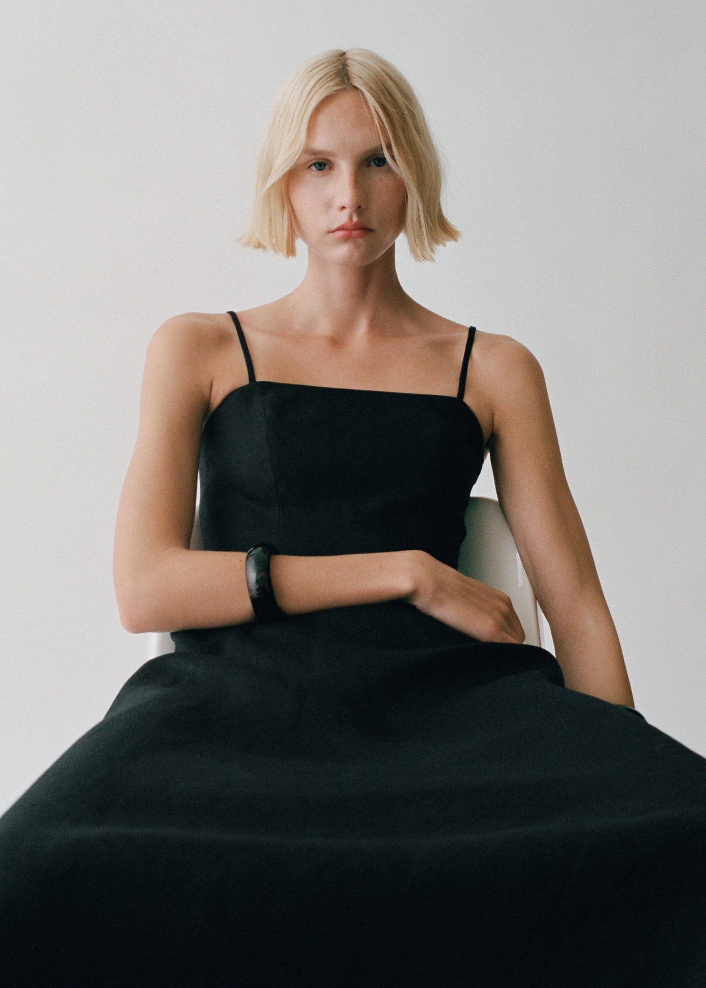 Bow Linen Blend Dress