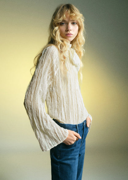 Bow Textured Blouse