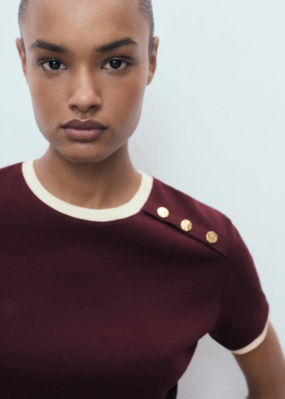 Buttoned Cotton T Shirt