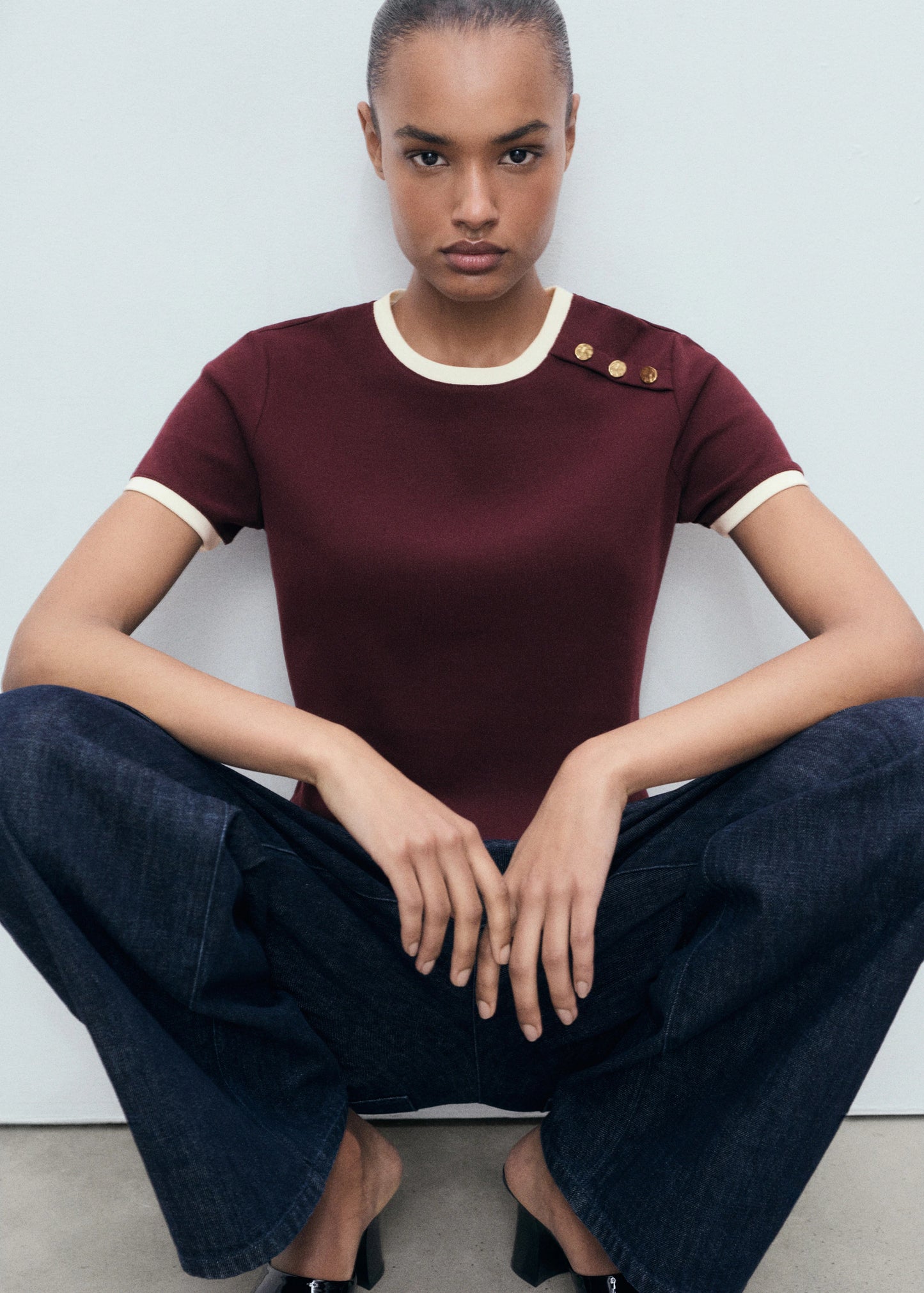 Buttoned Cotton T Shirt