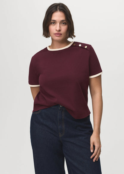 Buttoned Cotton T Shirt