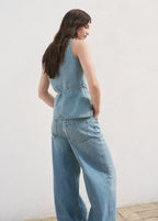 Buttoned Denim Gilet