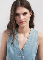 Buttoned Denim Gilet