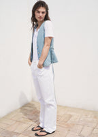 Buttoned Denim Gilet