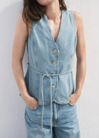 Buttoned Denim Gilet