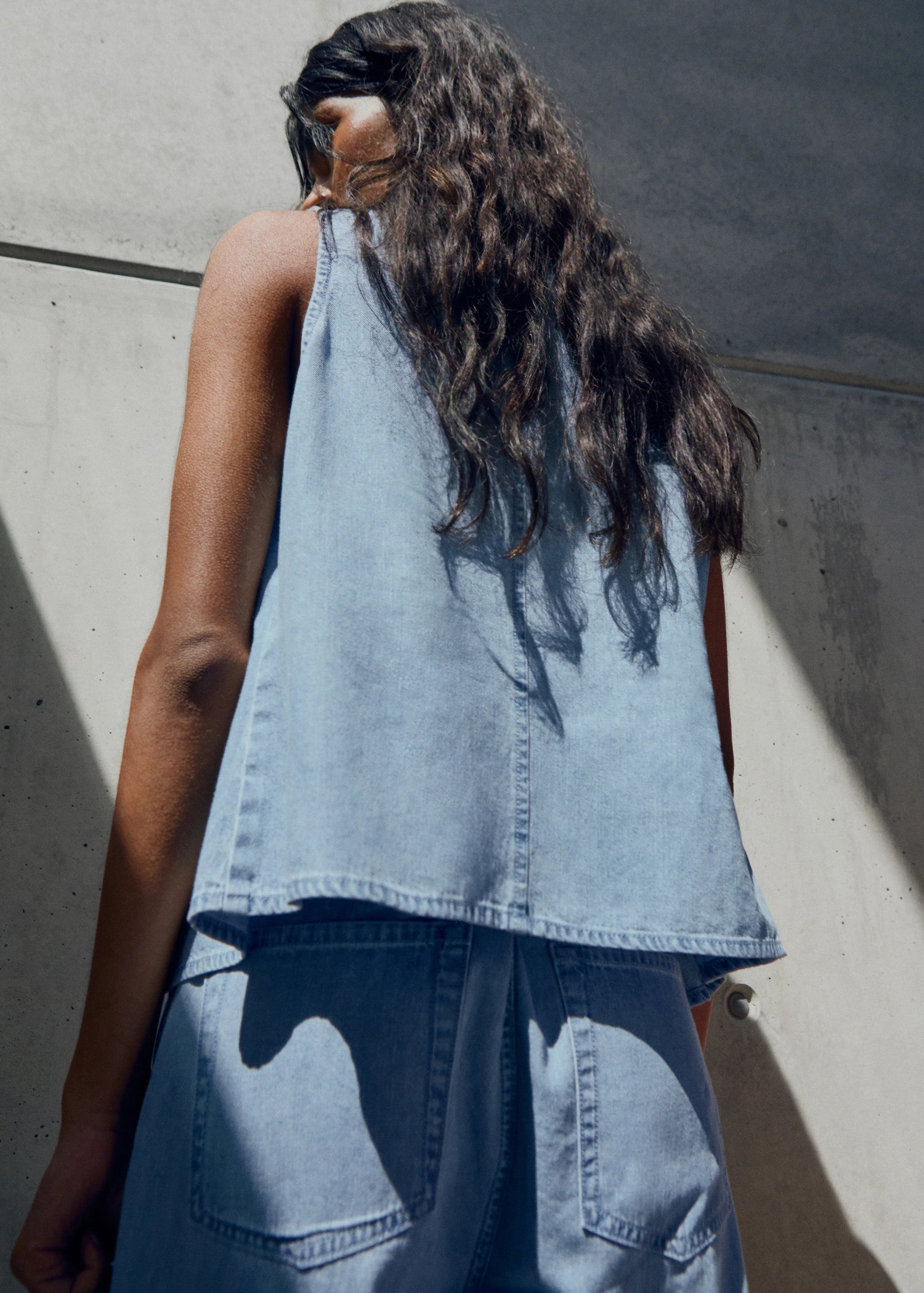 Buttoned Denim Gilet
