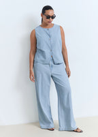 Buttoned Denim Gilet