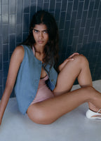 Buttoned Denim Gilet