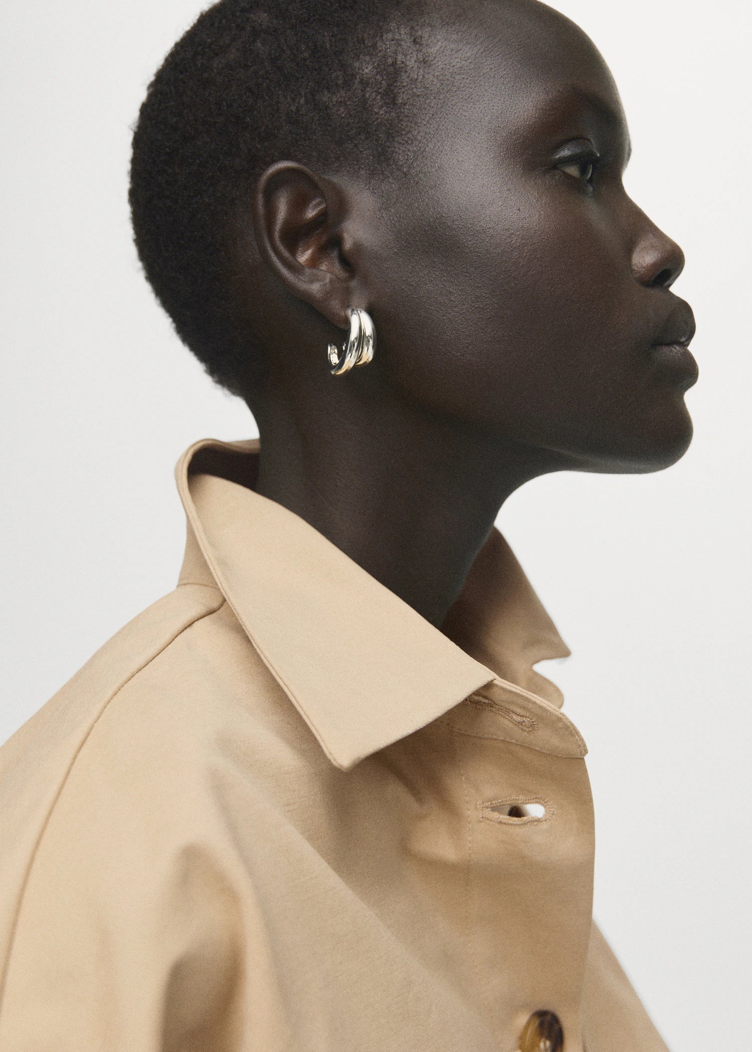 Cape Style Cropped Trench Coat