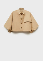 Cape Style Cropped Trench Coat