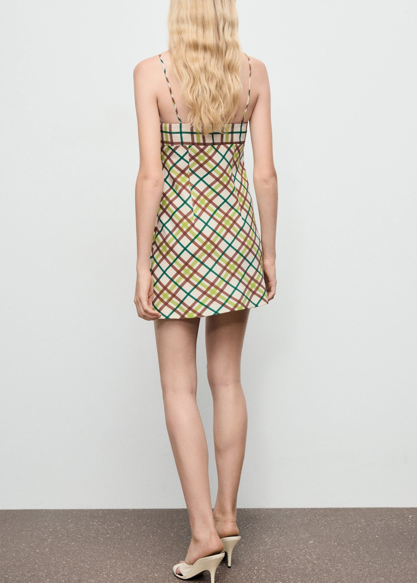 Check Neckline Dress