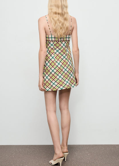 Check Neckline Dress