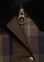 Check Parka With Contrasting Collar