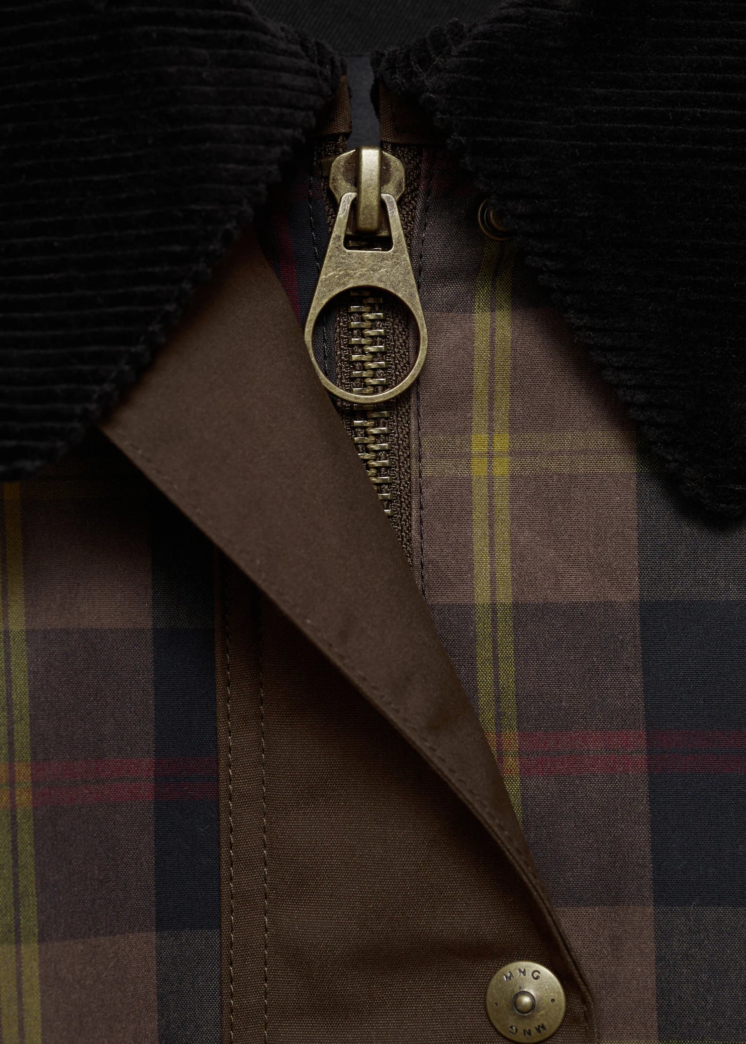 Check Parka With Contrasting Collar