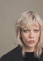 Checked Wool Blend Coat