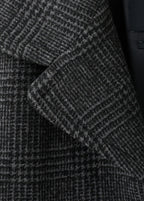 Checked Wool Blend Coat