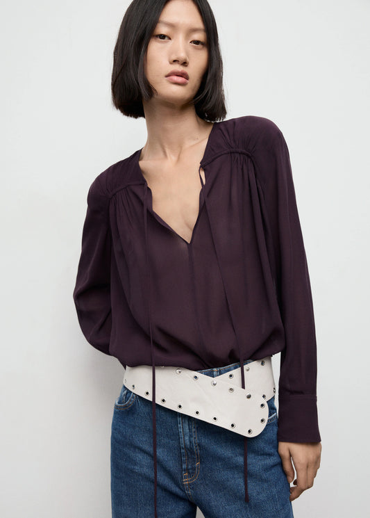 Chiffon Blouse With Bow Neckline