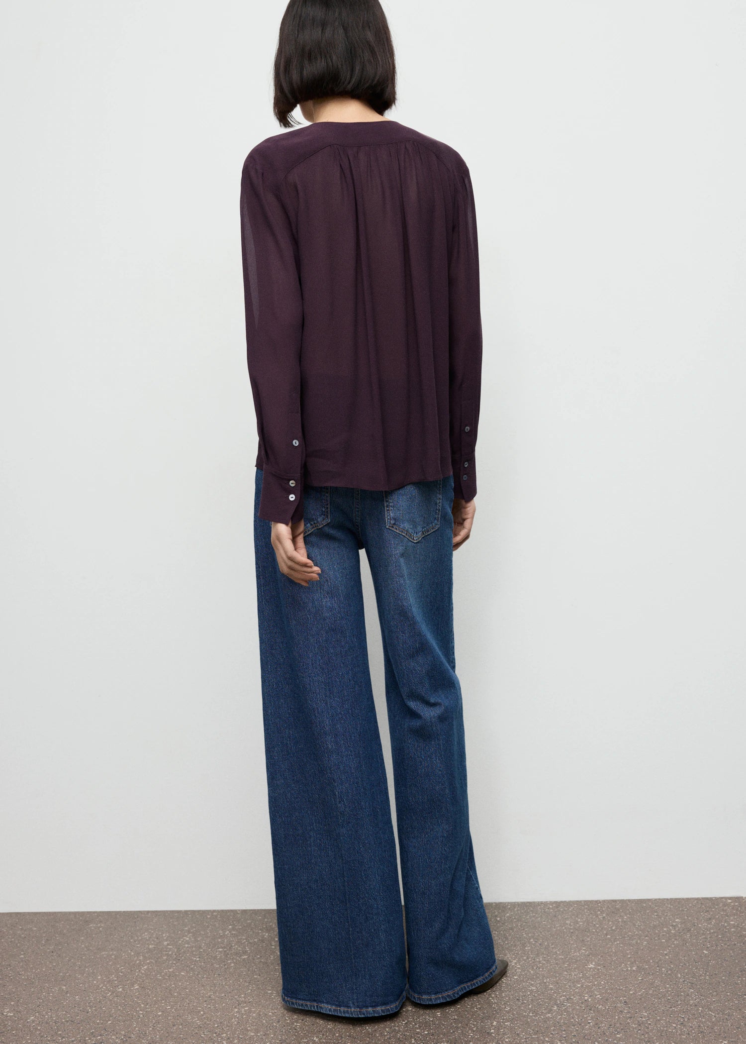 Chiffon Blouse With Bow Neckline