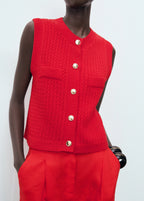 Chunky Knit Waistcoat With Buttons