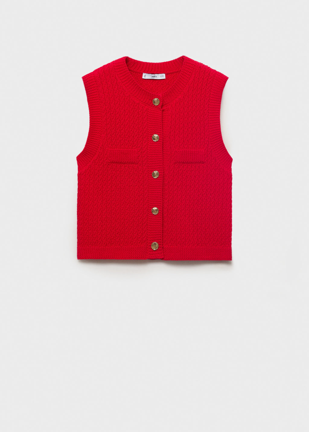 Chunky Knit Waistcoat With Buttons