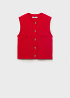 Chunky Knit Waistcoat With Buttons