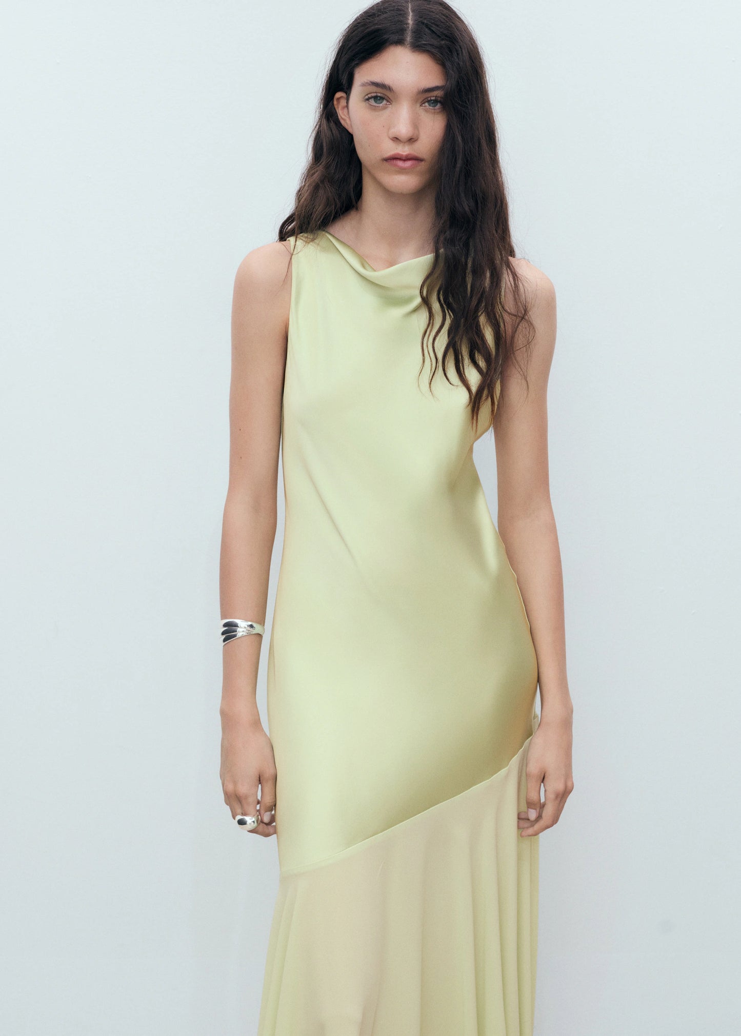 Combined Dress With Asymmetrical Cut