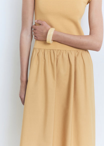Combined Fabric Midi Dress