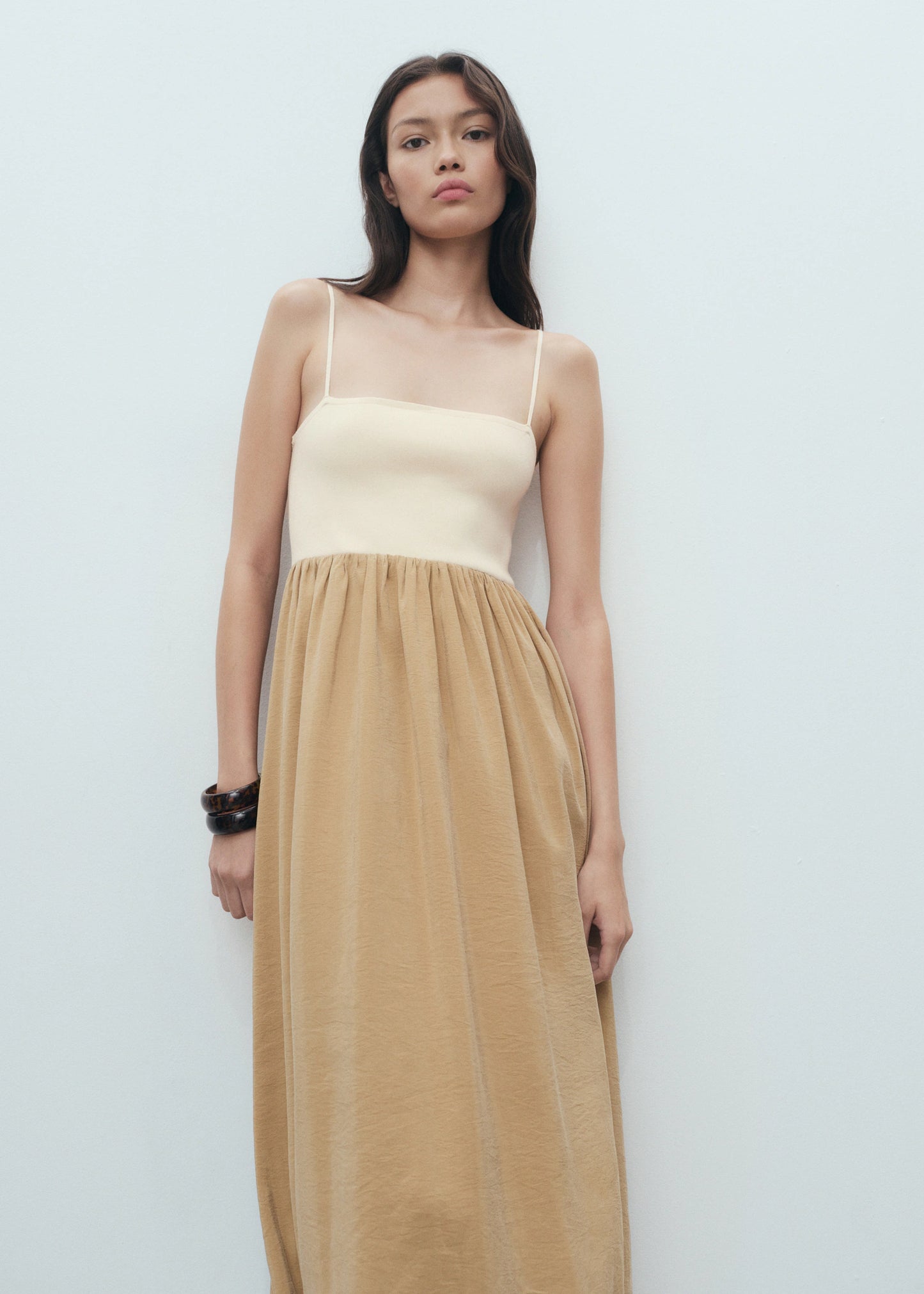 Combined Knitted Balloon Dress