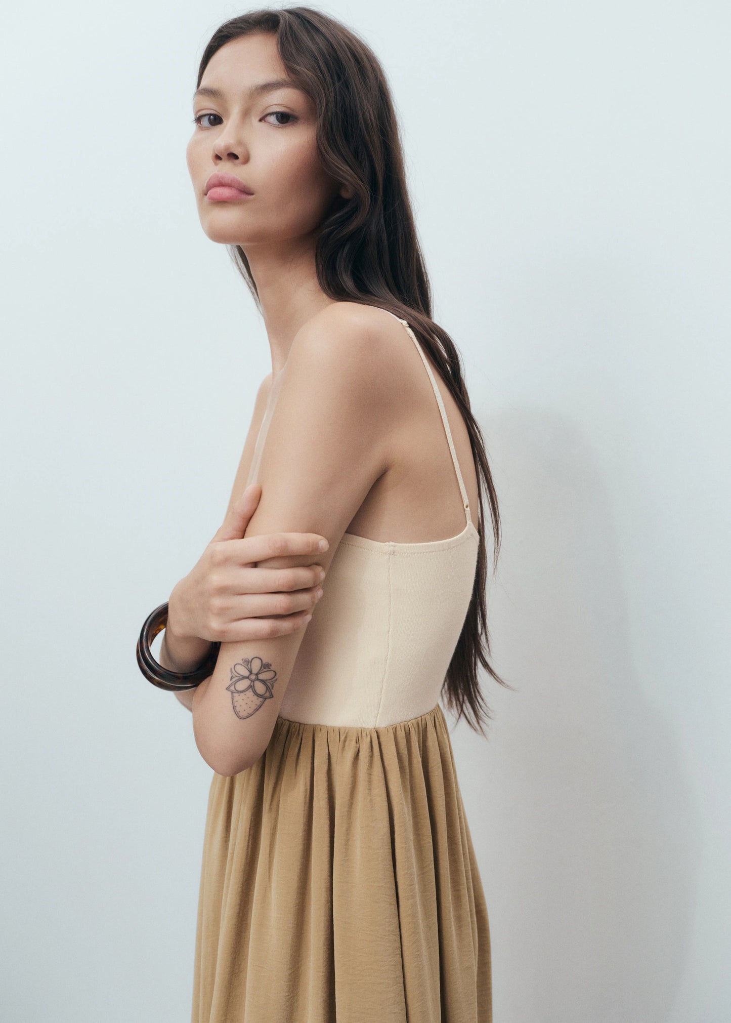 Combined Knitted Balloon Dress